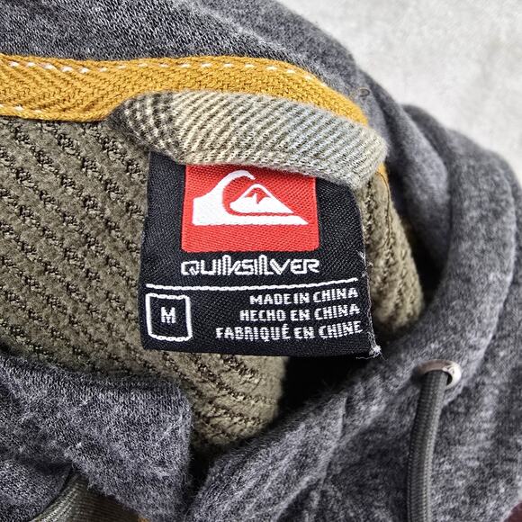 Quiksilver Hooded Shirt Jacket Mens Medium Striped Shacket Western Aztec Surf - Picture 5 of 9